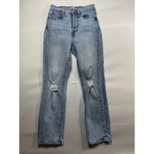 Levi's Women's Distressed Wedgie Straight Blue Jeans - Size 27x28 27x27 