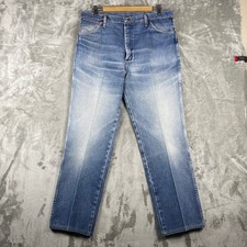 Vintage Wrangler Jeans Mens 36x32 fits 36x30 Blue Whisker Fade 936GBK Cowboy Cut