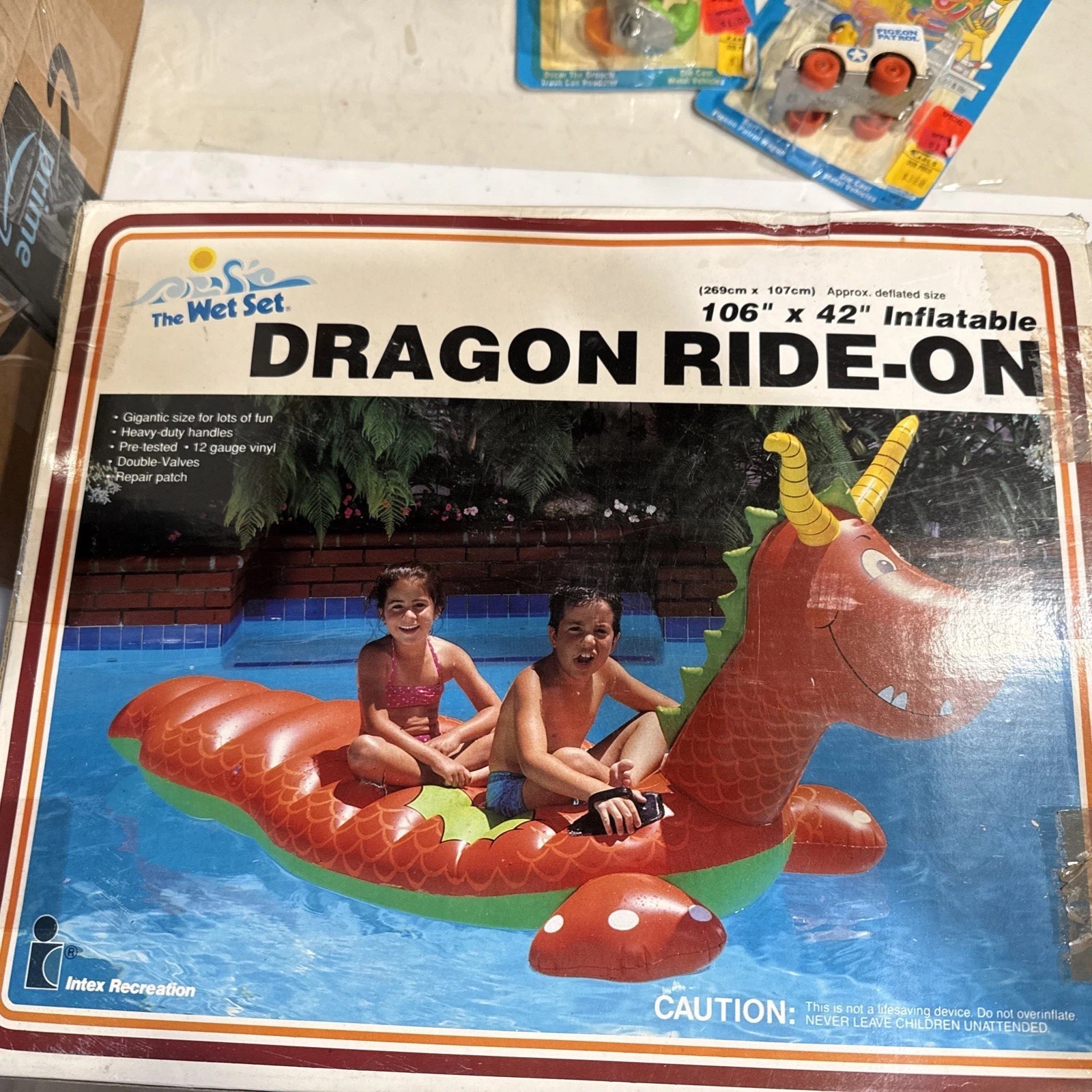 Intex The Wet Set Inflatable Dragon Ride On Toy NIB Rare 1988