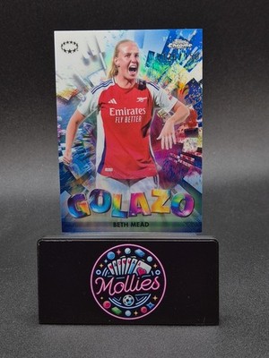 2024-25 Beth Mead Topps Chrome UEFA Women s Golazo Blue Refractor /150 Arsenal 