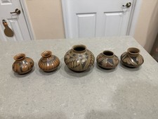 Lot Of 5 Mata Ortiz Mexico Pots