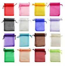 10 SACCHETTI SACCHETTINI ORGANZA 9x12cm CONFETTI CONFETTATA BOMBONIERA PORTARISO