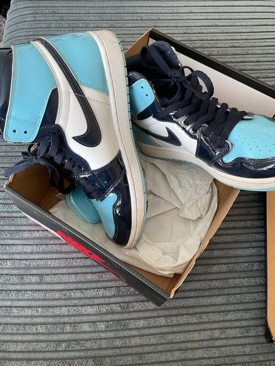 Nike Air Jordan Retro High Og Unc Patent Obsidian Blue Used UK