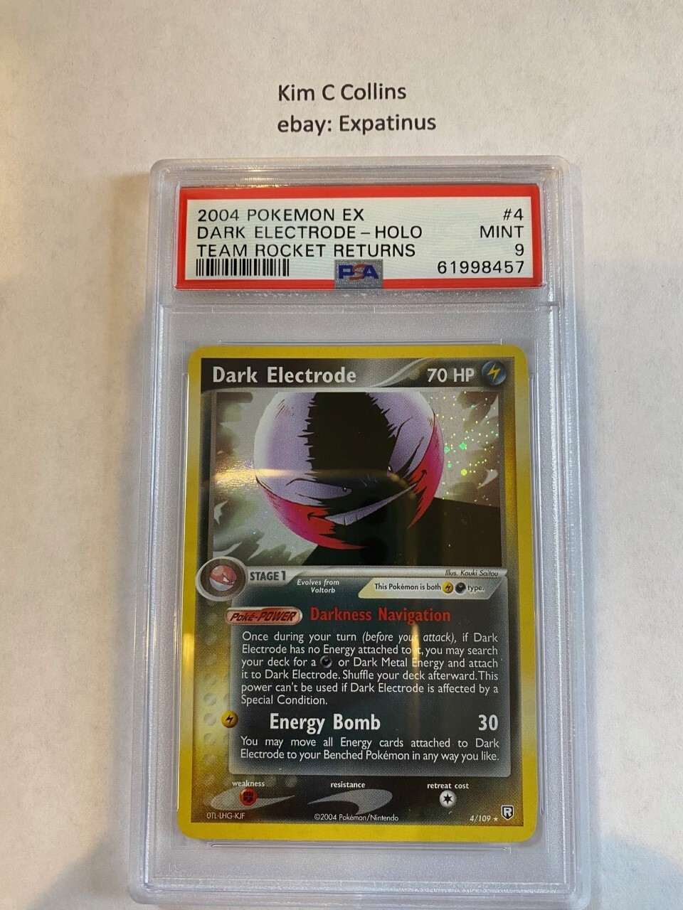 Pokemon 2004 Team Rocket Returns Dark Electrode Holo #4 PSA 9 Mint