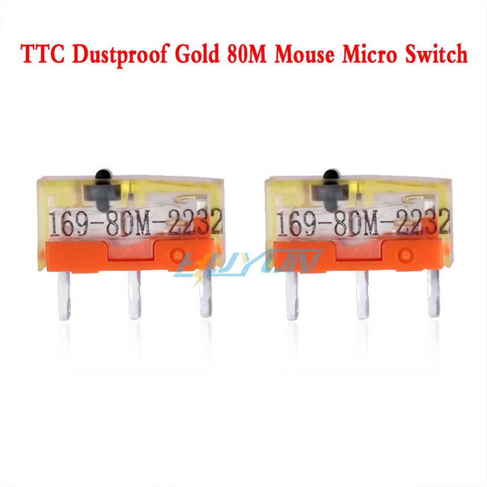 Click Mouse Button Image 2Pcs Gold Mouse Micro Switch 80m 80 Millions Click TTC Gold Micro ...