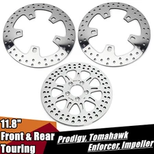 3X Polished 11.8" Front Rear Brake Rotors for Harley FLHX Street Glide 2014-2023