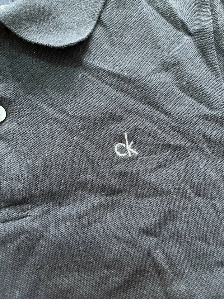 Calvin Klein Jeans Kids Boys Polo Short Sleeve Black Cotton Size M (10-12)  - Image 3 of 4