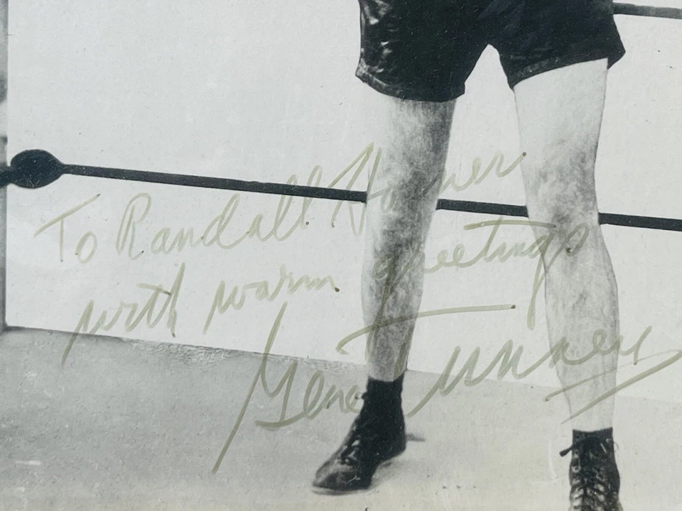 Hall Of Fame American Boxer Gene Tunney Signed B&W Boxing Photograph - Image 4 of 4