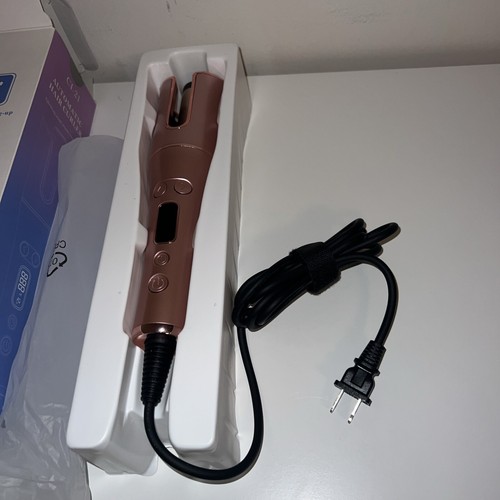 Automatic Curling Iron 1" Rotating Barrel Auto Hair Curler Wand Blue/Gold - Picture 2 of 6