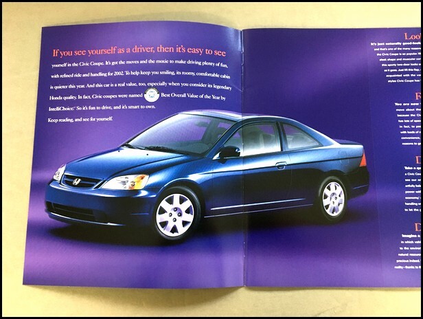 2002 Honda Civic Coupe 24-page Original Car Sales Brochure Catalog