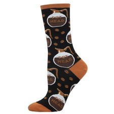 Socksmith Women's Crew Socks Coffee Pot Head Novelty Footwear