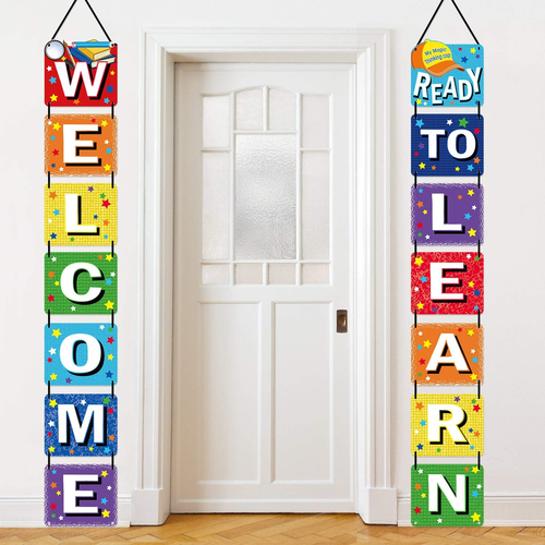 Back to School Banner Welcome Banner for First Day of School Welcome Ready to Le