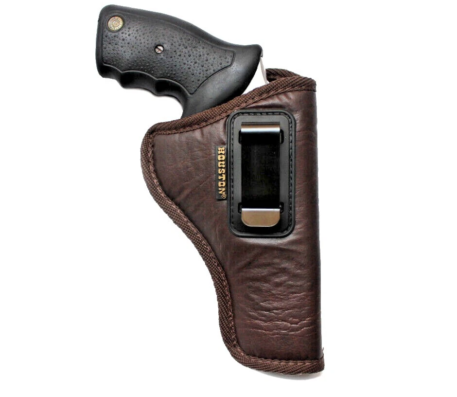 HOUSTON GUN HOLSTERS Brown IWB Revolver Holster For 3.5"- 4" Inch Barrel 6 Shot Revolvers K/L/N Frame