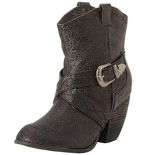 Not Rated In The Sky Glittery Black Boots With Buckle Size 9 New In Box