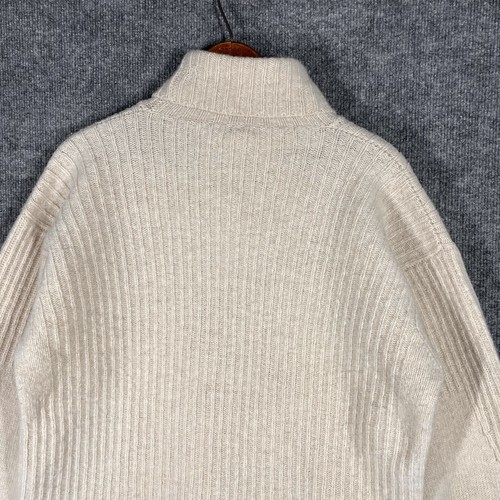 Paul Smith Extra Fine Merino Wool Turtleneck Sweater Men Sz Medium Ivory Ireland - Picture 16 of 24