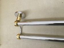 ALLIED BRASS, 18" DOUBLE TOWEL BAR, 2072-18-PB, CHROME AND POLISHED BRASS