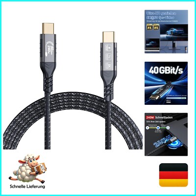 usb c kabel 240w 40gbps,Kabel c für Thunderbolt 4 2m,usb c kabel auf usb c da...