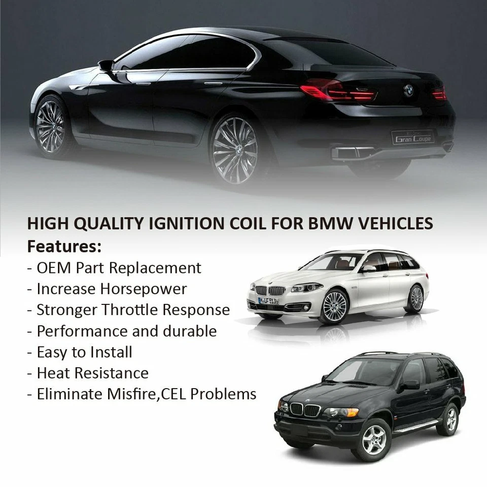 Paquete de 6 bobinas de encendido para BMW 528i 328i 325i 323i 525i 530i X3 X5 UF300 2,5 4,4 L Foto 3 de 4