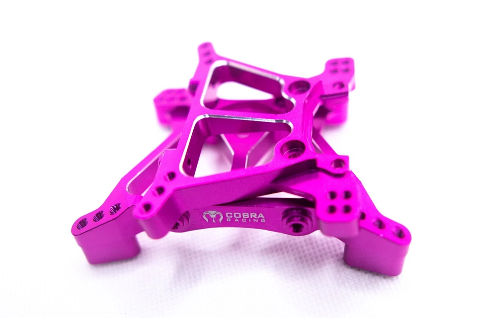 CR Pink Aluminum Shock Towers for Traxxas 4x4 Slash, Stampede, Hoss - Image 2 of 4