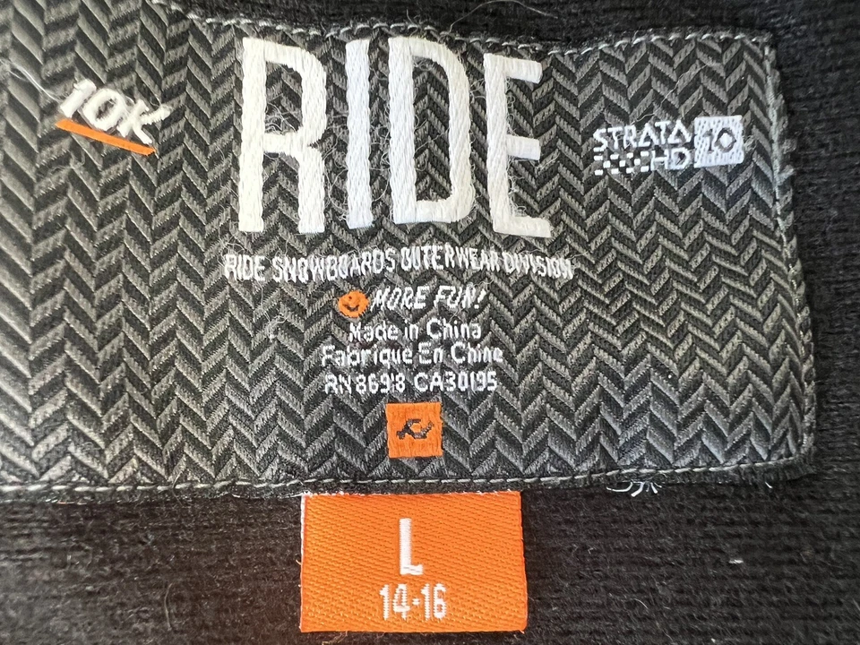 Chaqueta de Snowboard Ride Hemi Jóvenes Niños Niñas Niños Grande 14 16 10K Strata 10 Esquí Foto 4 de 4