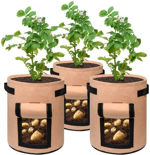 5-10PCS Garden Vegetable Potato Planting Bags 7 Gallon Non Woven Fabric Pot US - Picture 11 of 24