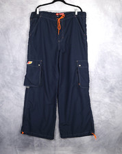 Vintage Kikwear Pants Mens Large Blue Cargo Baggy Rave Wide Leg Cyber Y2K