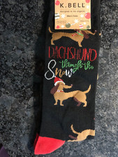 Men's Christmas Dachshund Socks NEW Red Doxie Weiner Dog ADORABLE 