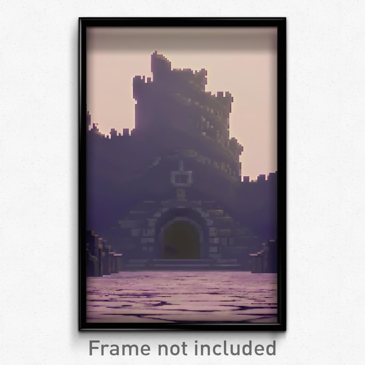 Pixel Art Poster - Empty Stronghold (8 Bit Psychedelic Trippy Video Game Print)