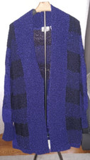 Black  Purple Checker Cardigan Sweater sz 16/18