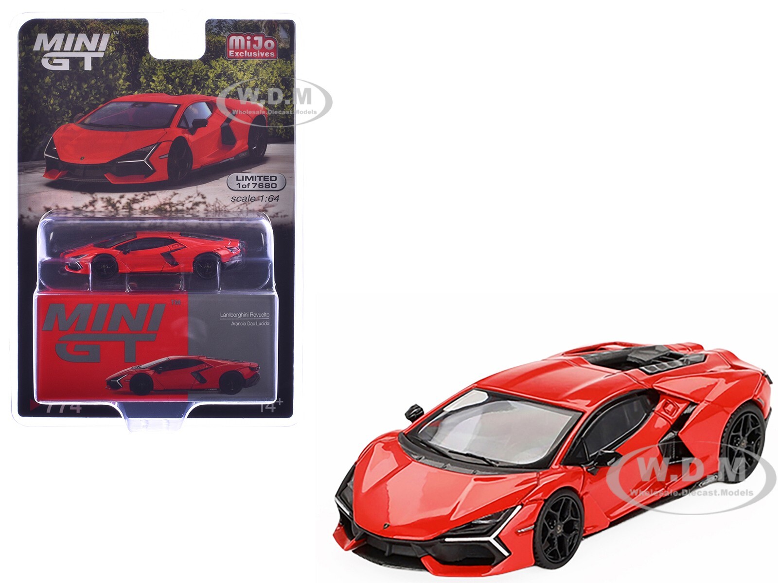 LAMBORGHINI REVUELTO LUCIDO ORANGE 1/64,     MINI GT MGT00774
