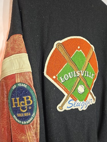 Vintage Louisville Slugger Wool and Leather Varsity Jacket Size Large - Picture 11 of 12