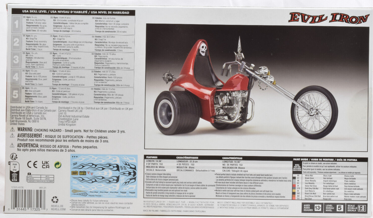 Revell Evil Iron 1/8 Scale Plastic Model Trike 