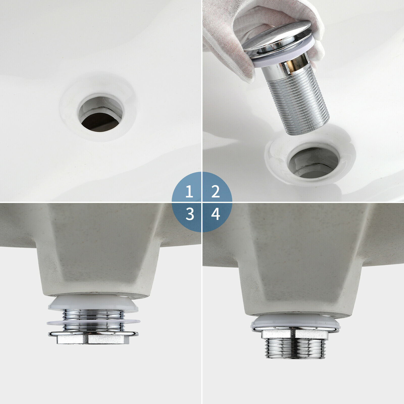 2 Stück Pop-up Ablaufventil - Messing Waschbecken Stecker Click Clack