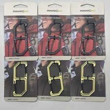 Hillman Minute Key Apex Double Carabiner Aluminum Anodized Black  Gold 6 Pack