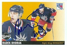 Radek Dvorak autographed Hockey Card (New York Rangers) 2002 UD Vintage #166