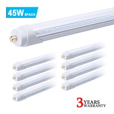 8 Pack 45W T8 8FT FA8 Single Pin Led Tube Light Bulbs 8Foot Led Shop Light 5000K