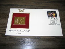 SPRINT Olympic Games Golden Replica Stamp 1991 Stamp Track Field Cover