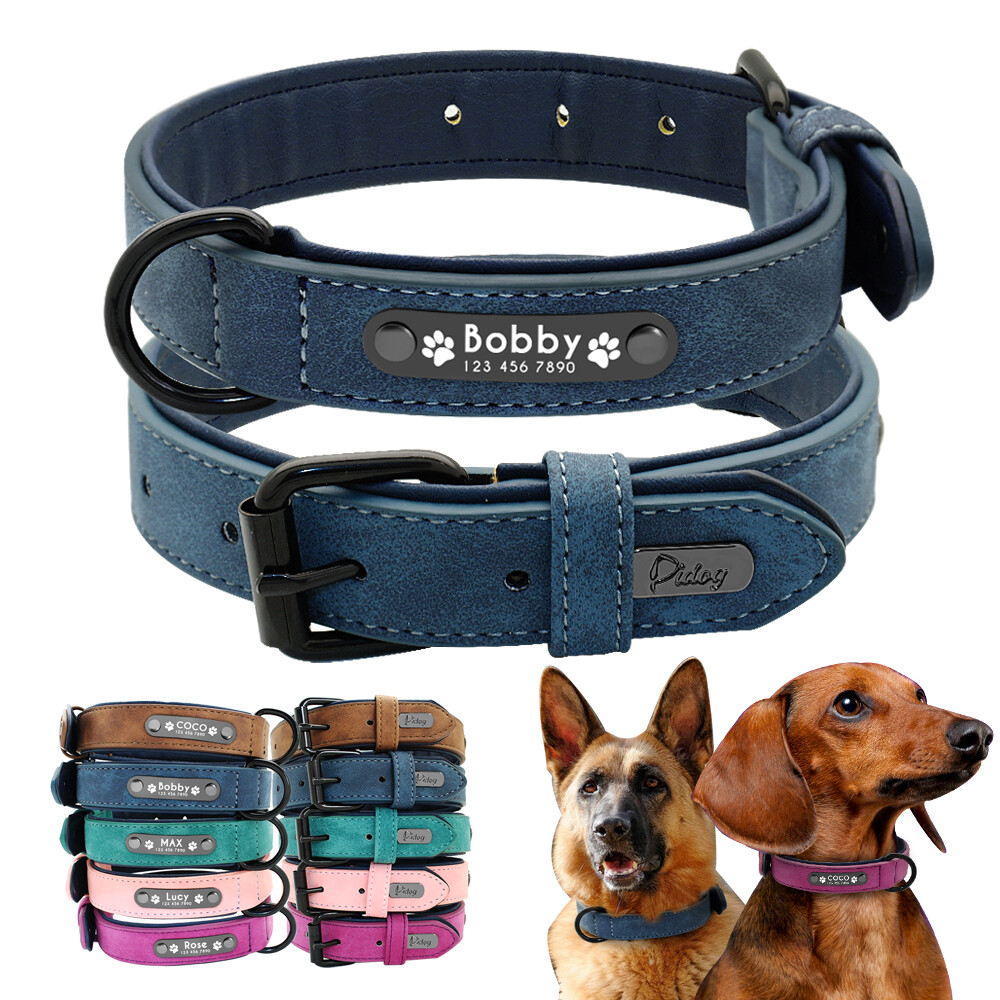 Custom Catch Personalized Dog Collar - Engraved Soft Leather In XS, Small, Medium - Foto 14