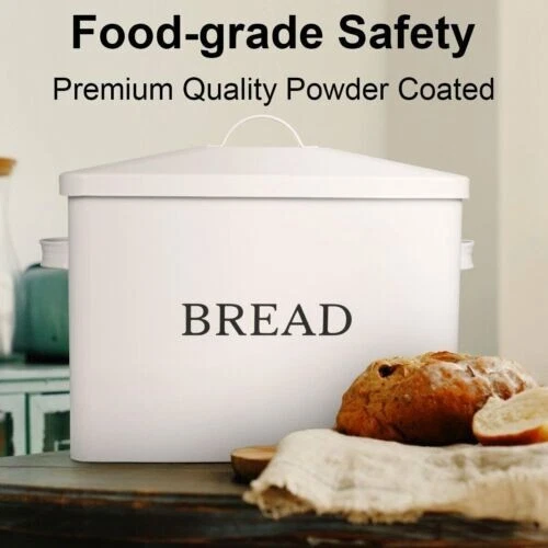 NEW-WHITE-Bread Box Kitchen Countertop Large Stainless Steel
Opens in a new window or tab