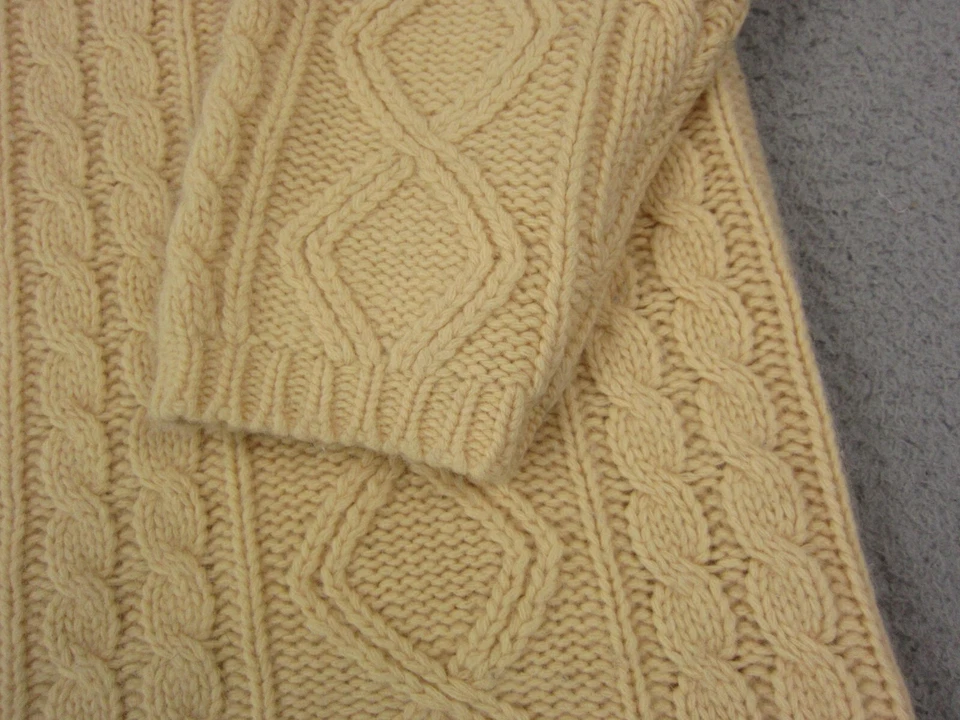 Suéter Charter Club Vintage Mujer Medio Dorado Lana de Cordero Angora Tejido con Cable Foto 4 de 4