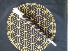 Wood Wand With Crystal Angel, HUGE Rosewood and Silver Wooden Wand, Angel Wand