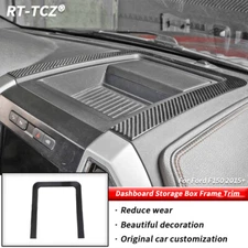 Center Console Storage Box Frame Trim Cover For Ford F150 2015+Soft Carbon Fiber