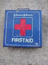 Vintage Johnson + Johnson Metal First Aid Kit 8162 "PLEASE READ"