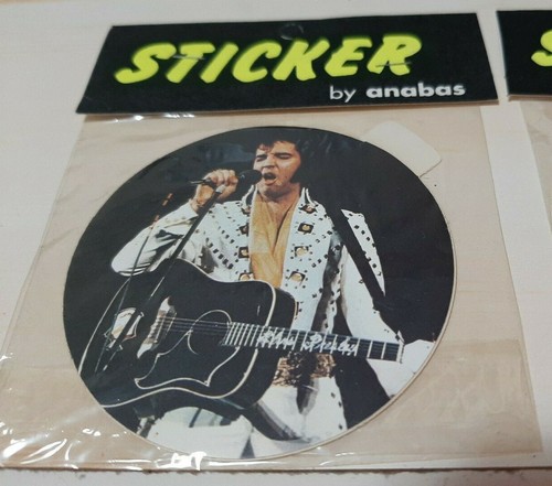 LOOK RARE 2 X 1974 SEALED UNOPENED ANABAS ELVIS PRESLEY STICKERS - Picture 2 of 5