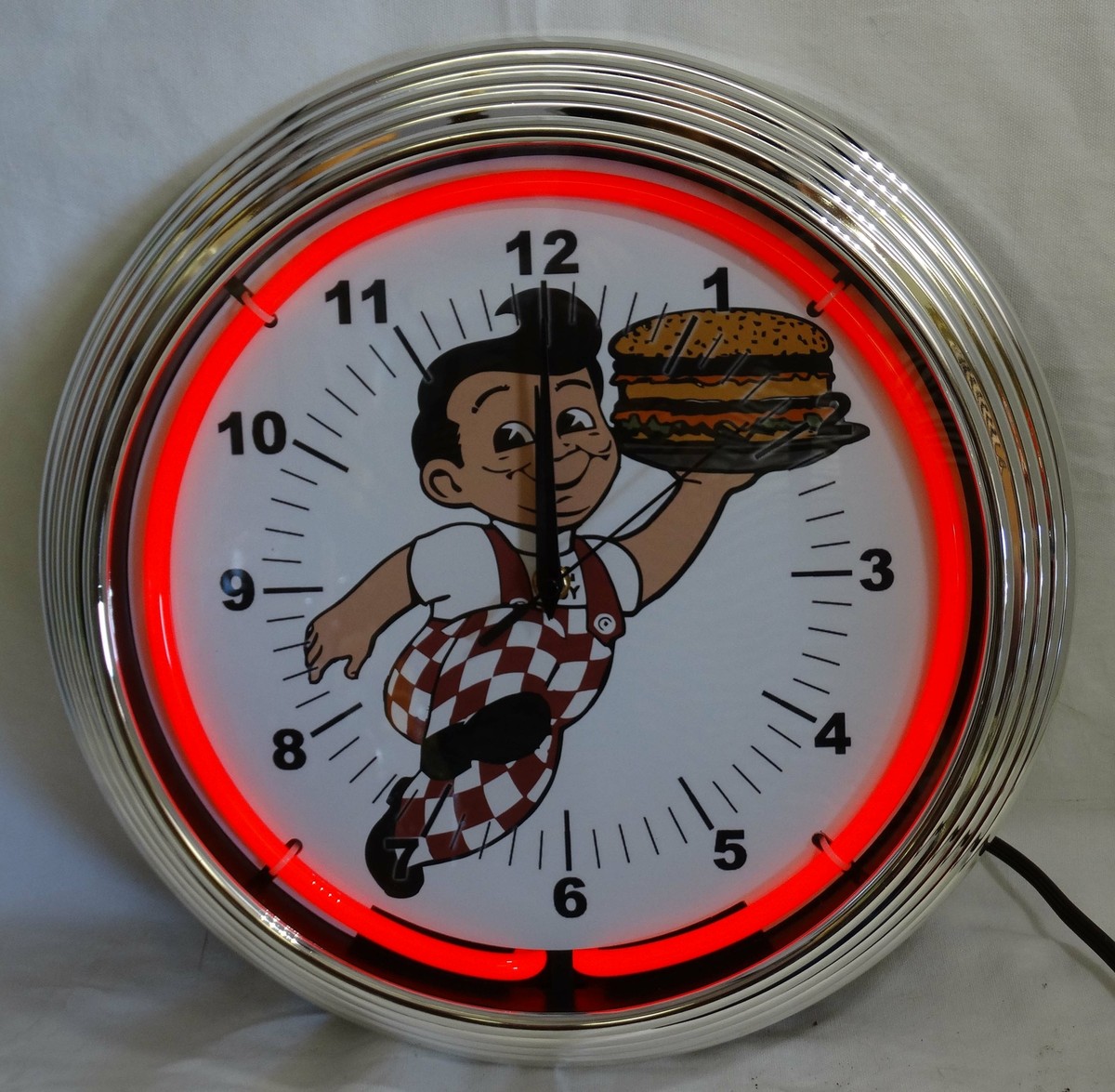 Bob's Big Boy ヴィンテージ 置時計 Bob's Big Boy Red Single Neon Clock | eBay