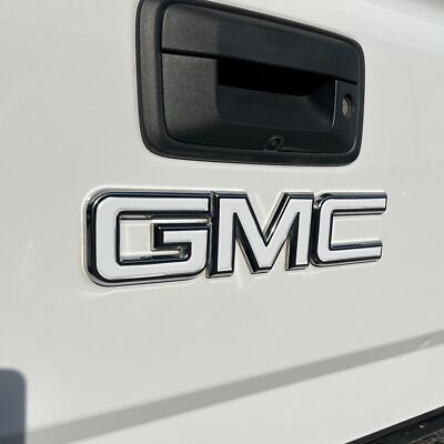 White, Black, Other - Front and Rear Emblem Vinyl Sticker Covers GMC Sierra