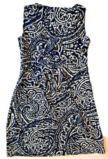 Ann Taylor Loft Womens Size 10 Sleeveless Stretch Dress Black & White Geometic