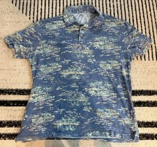 IZOD Saltwater Island Palm Trees Print Polo Shirt Large
