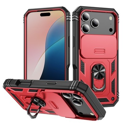 For iPhone 17 Pro Max 16 15 14 13 12 11 Heavy Duty Case w/ Slide Camera Cover