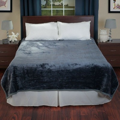 Super Soft and Fuzzy Plush Mink Heavy Blanket Gray 7.5 Pounds 80 x 90 Queen